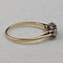 British vintage jewelry triple diamond 9ct gold ring ring